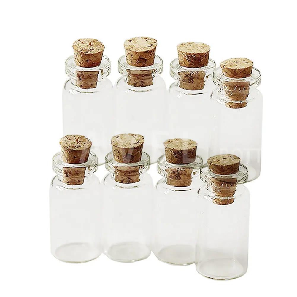 

1ml Mini Glass Bottle Small Tiny Clear Cork Jar Cork Glass Bottles Glass Wishing Stopper Transparent Bottle Gifts