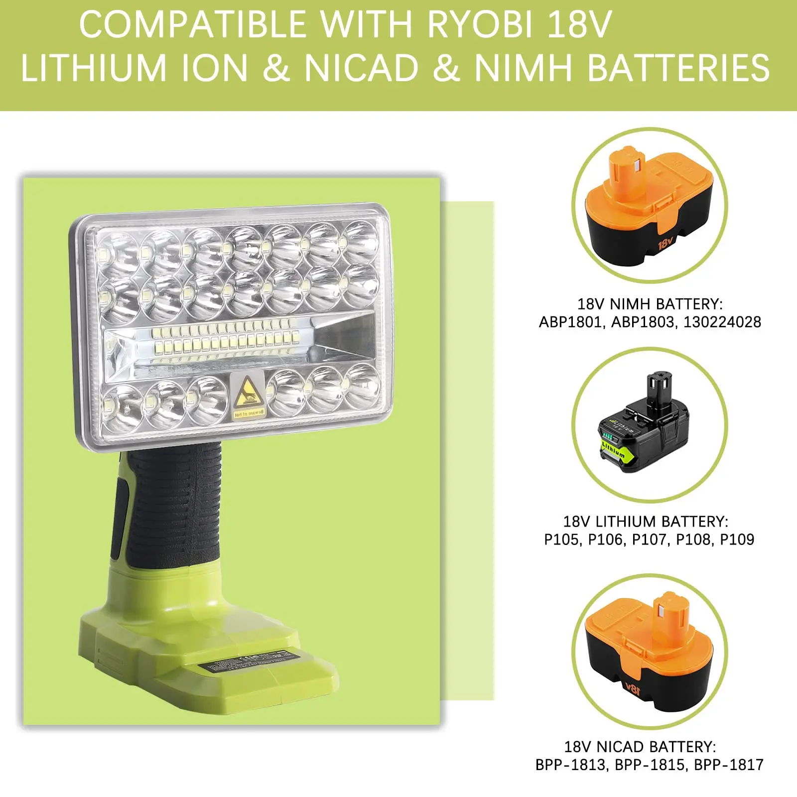 2000LM 18W Lantern Lamp 5 Inch Cordless LED Work Light For Makita/Dewalt/Milwauk