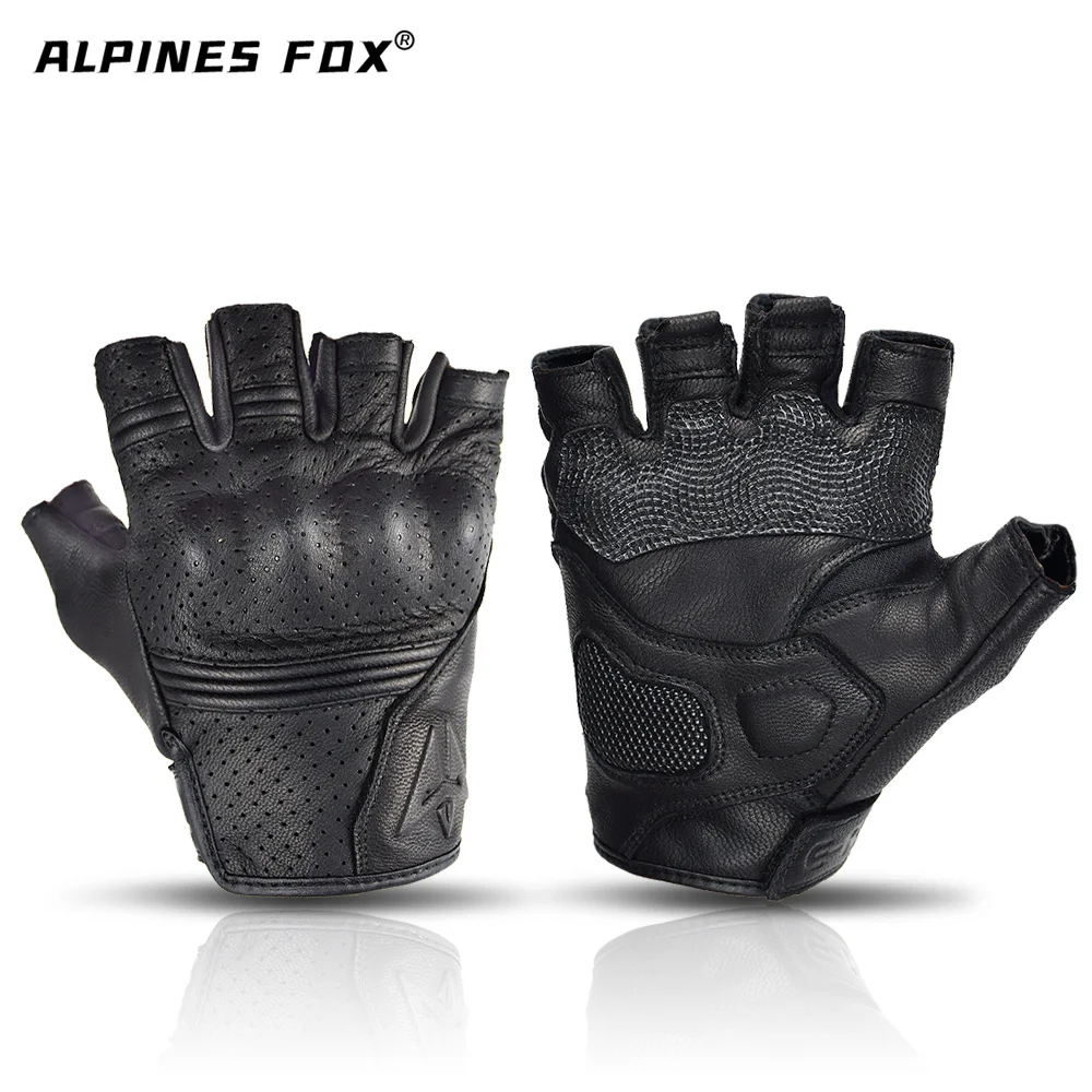 Guanti Moto Estivi BLacOh Mezze Dita - Protettivi Con Guscio Rigido, Uomo, Taglie M-XXL