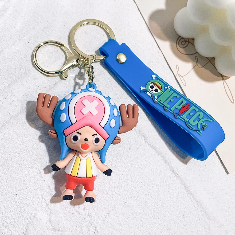 One Piece Keychains Anime Monkey D. Luffy Tony Chopper Roronoa Zoro Cartoon  Character Key Chains Bulk Keyring Doll Bag Pendent