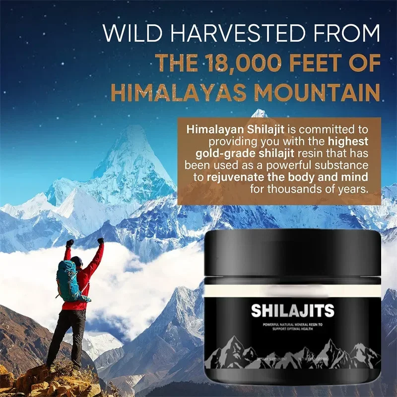 1000mg Pure Shilajit Resin Mineral Supplements Himalaya Original with 85+ Trace Minerals Fulvic Acid for Beauty Health shilajit resin supplements