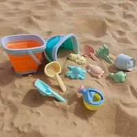 1/11PCS Summer Beach Set Toys for Kids Digging Sand Folding Bucket Watering Bottle Shovels Children Beach Water Game Toys Tools 2