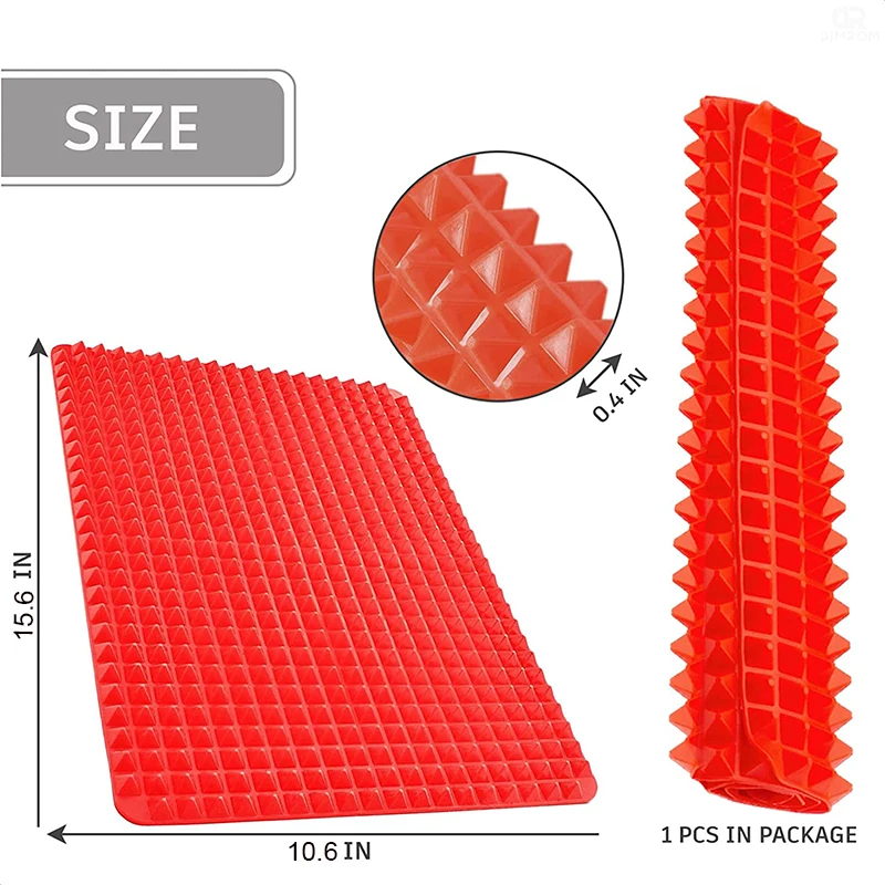 Silicone Pyramid Baking Mat - Heat Resistant & Fat Reducing for Grilling, Roasting, and Pizza Baking