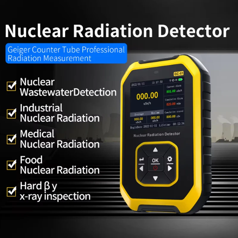Radioactivity Tester, Electromotive Force Meter, GC-01 Geiger Counter Nuclear Radiation Dosimeter, Portable Marble Detector 3