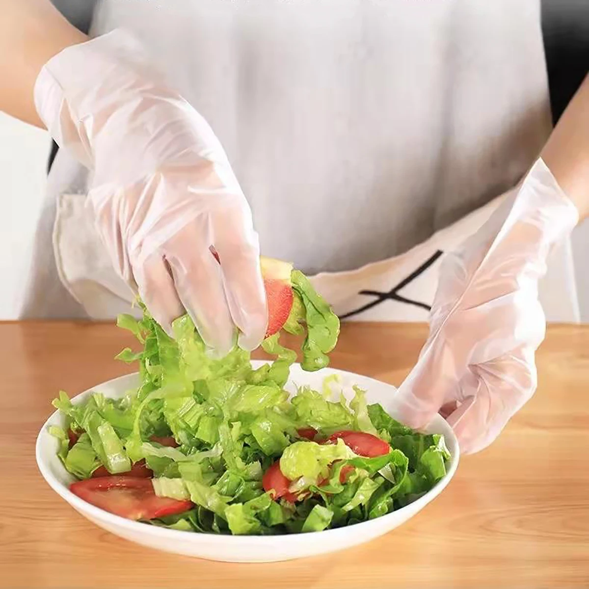 100 PCS TPE Disposable Kitchen Gloves Food Grade Protective Anti Slip And Anti Stick disposable gloves