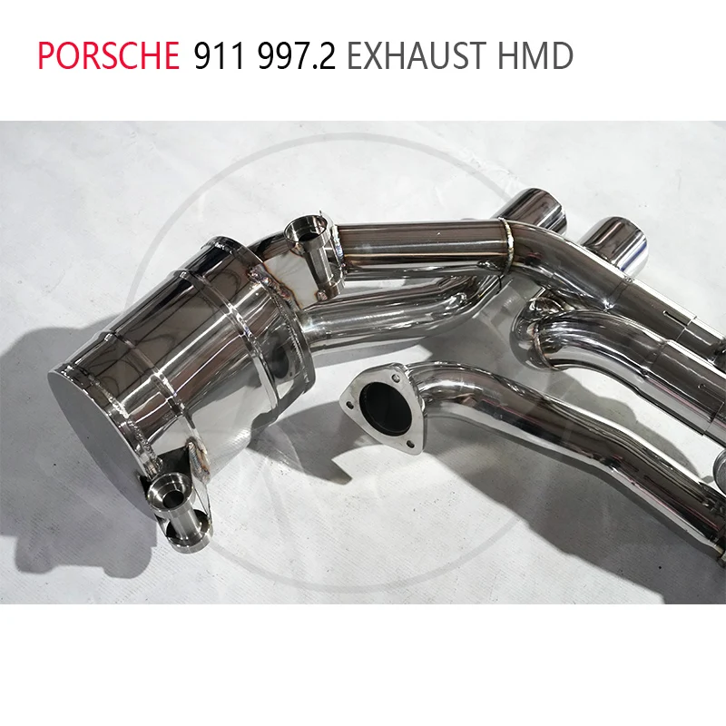 HMD Stainless Steel Material Catback Exhaust System Manifold for Porsche 997.2 Auto Modification Electronic Valve Muffler