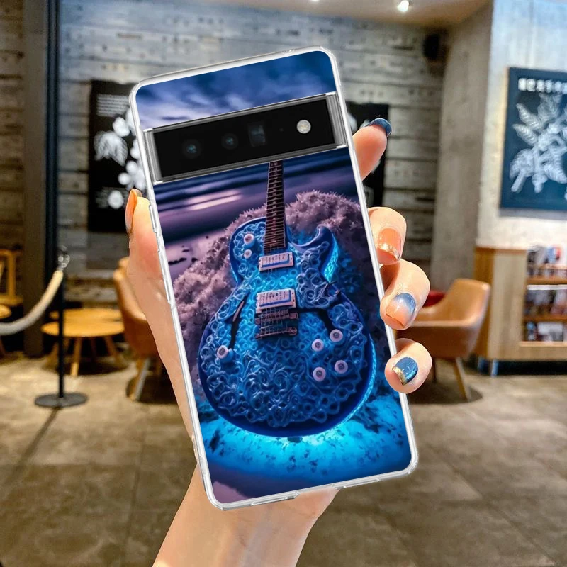 Guitar Music Art Shockproof Transparent Phone Case Cover