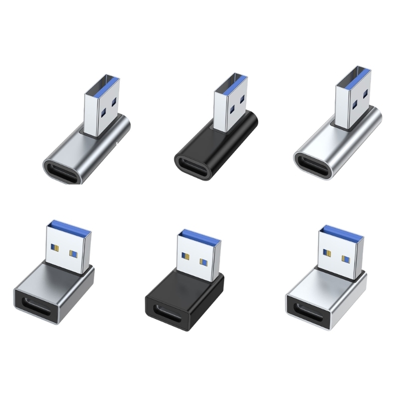 90 Degree USB to USB C Adapter USB3.0 Male to Type-C Female Converter Charging Adaptor Support Data Transfer