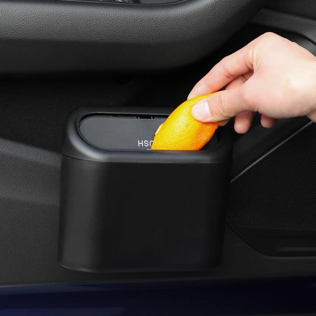 1~5PCS Car Trash Bin Hanging Vehicle Garbage Dust Case Storage Box Black  Abs Square Pressing Type Trash Can Auto Interior - AliExpress