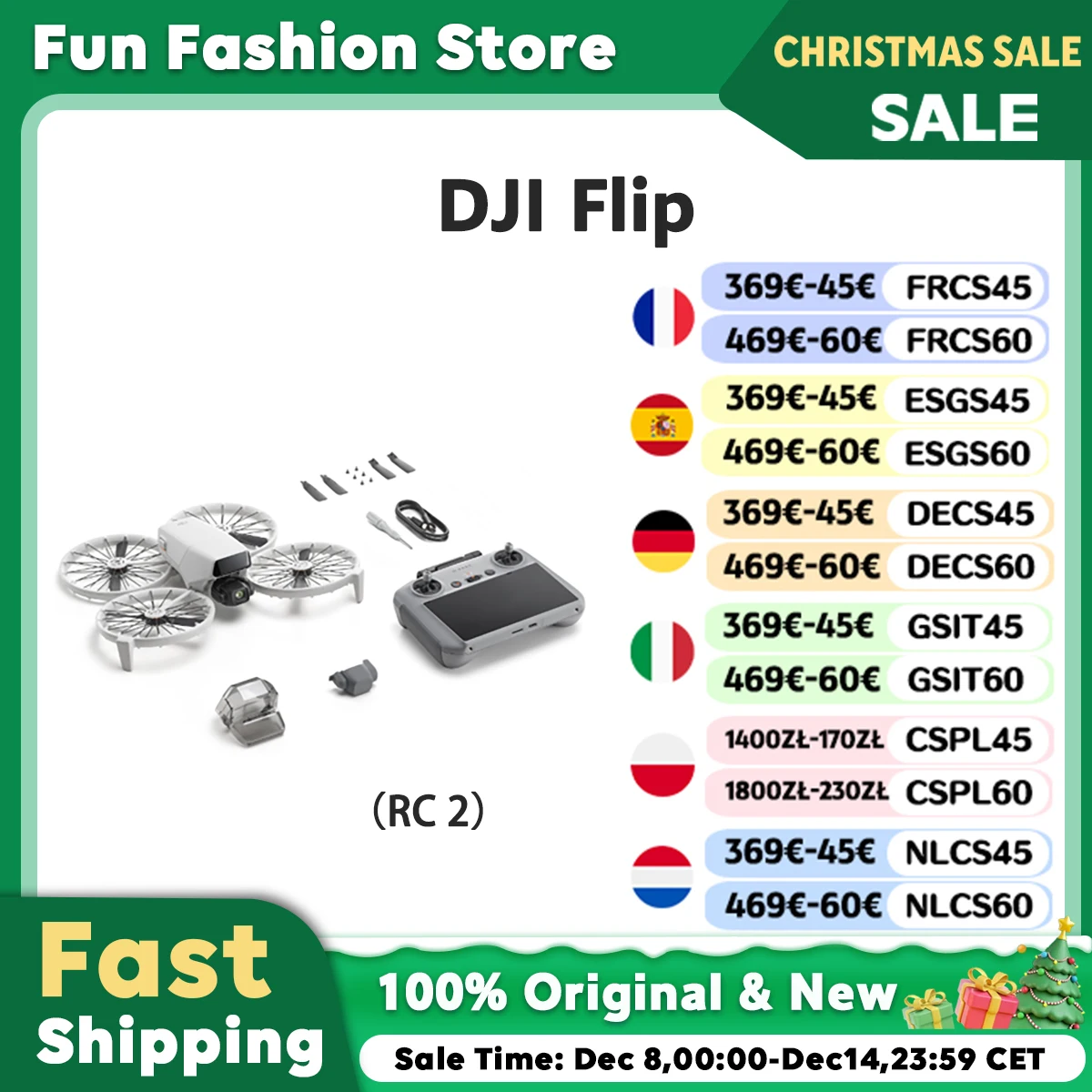 Kamera DJI Flip Drone 4K RC2 z EU za $540.89 / ~2008zł