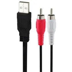Enhanced Audio - Visual USB to Dual RCA Cable - 1.5m (Black)