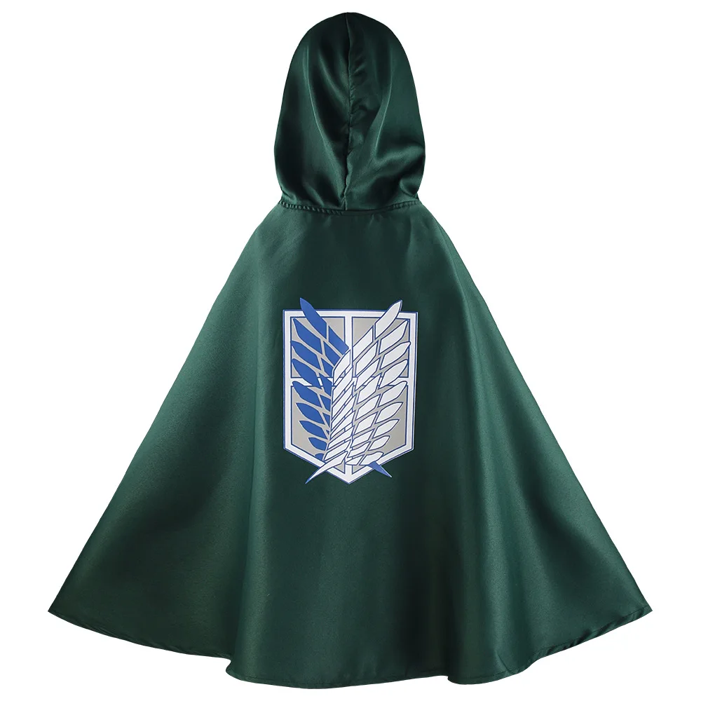 

Anime Clothes Attack on Titan Cosplay Cloak Survey Corps Wings of Freedom Cos Green Black Game Anime Halloween Cape Cloak