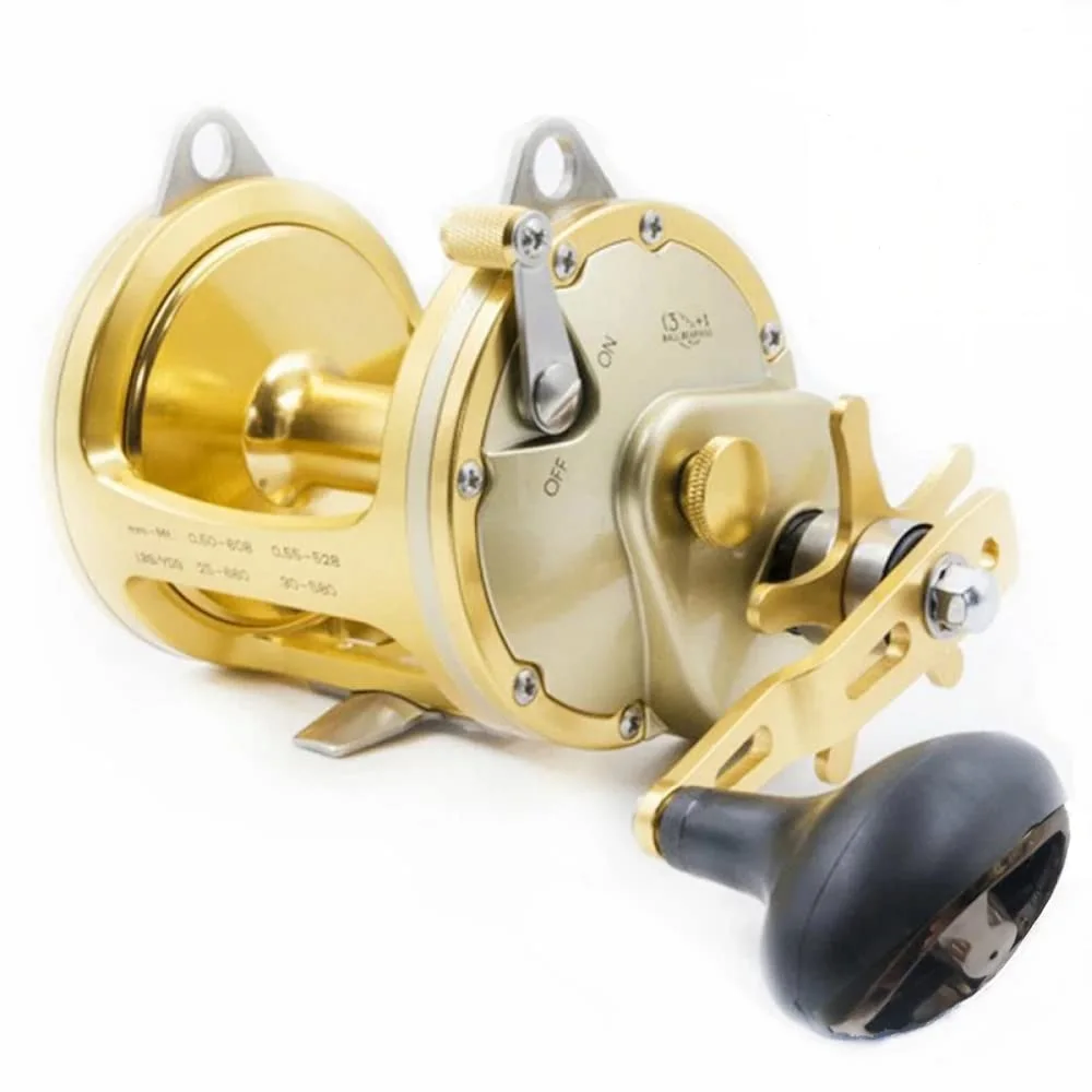 Big Sea Fishing Reel Saltwater Windlass Metal Coil Gold Ocean Fishing  Supplies Wrap Drums Professional Trolling Jigging Reels