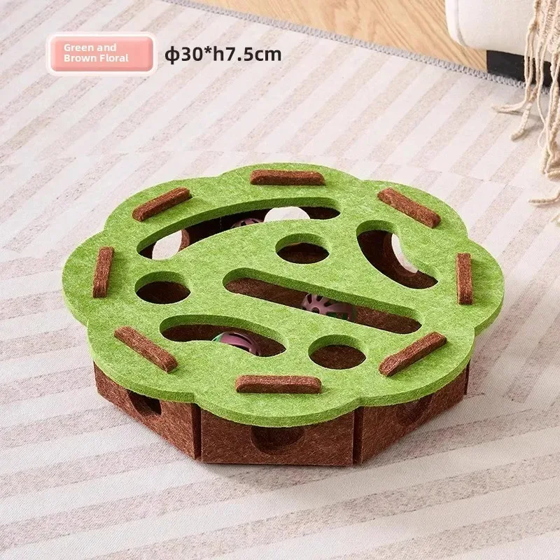 Interactive Cat Puzzle Toy With Bell Balls And Scratch Resistant Felt_voghion.com