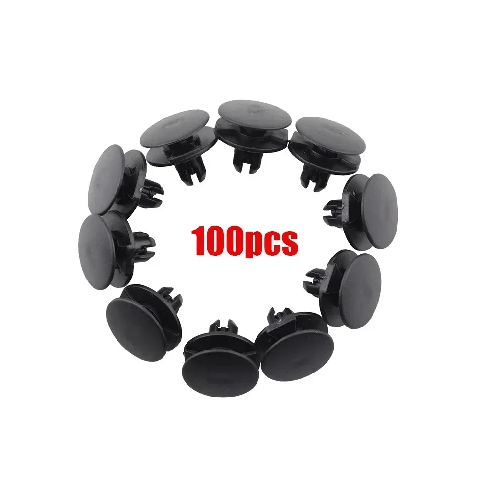 100PCS Black Plastic Push-Type Retainer Clips