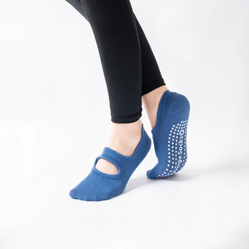 Yoga Socks Women Breathable Yoga Socks Silicone Non Slip Pilates Socks Cotton Backless Ladies Fitness Dance Ballet Sports Slippers