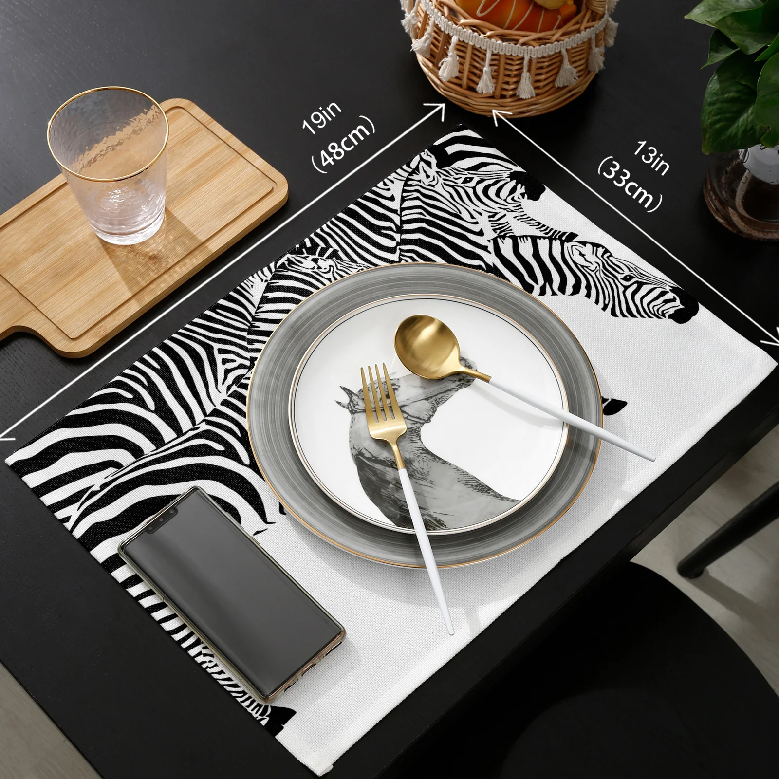 踻  ȭƮ ̴ϸָƮ Placemats 4/6pcs ֹ Ŀ ׼  ħ Ź   Ʈ