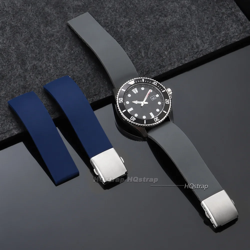Premium Waterproof Silicone Watch Strap with Quick Release and Folding Clasp