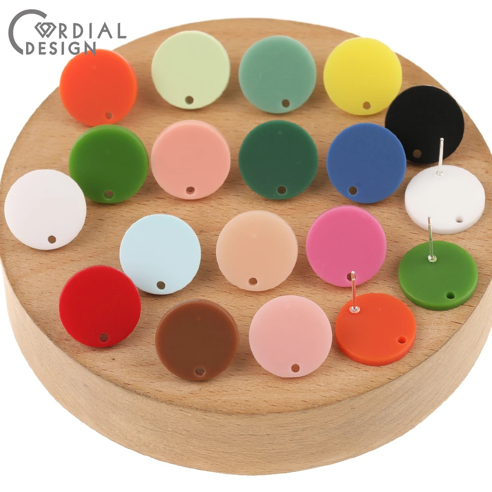 Cordial Design 100Pcs 16*16MM Jewelry Accessories/Earrings Stud/Multicolor/Hand Made/Round Shape/Jewelry Findings & Components - cordial