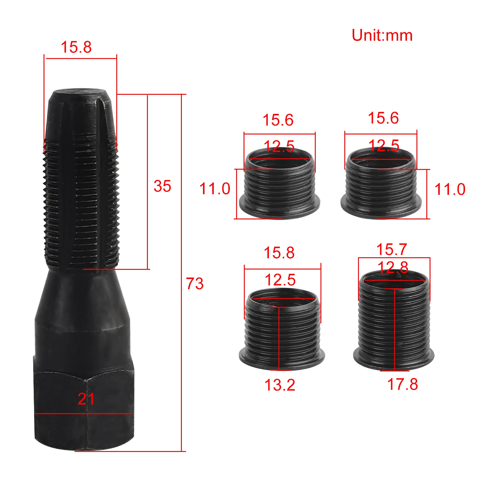 Spark Plug Rethread Kit M14x1.25 Spark Plug Thread Repair Kit With M16x1.25 Tap - Stainless Steel Insert Tools Spark Plug Repair Kit