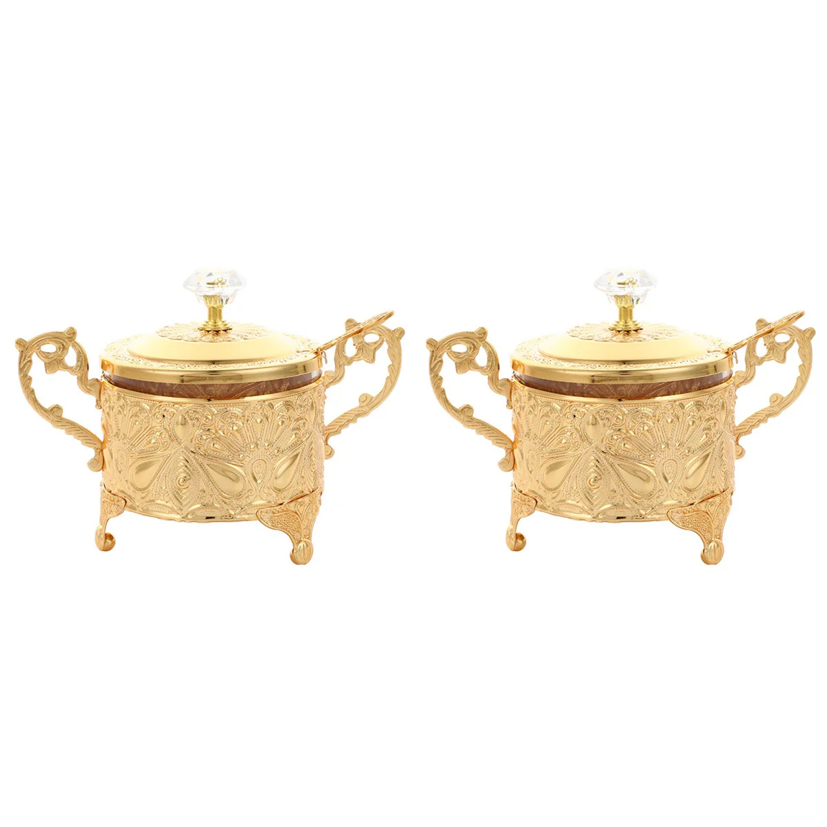 

2pcs Vintage Sugar Chocolate Candy Bowl Salad Serving Dish with Lid Creative Seasoning Jar European Sauce Bottle for Home