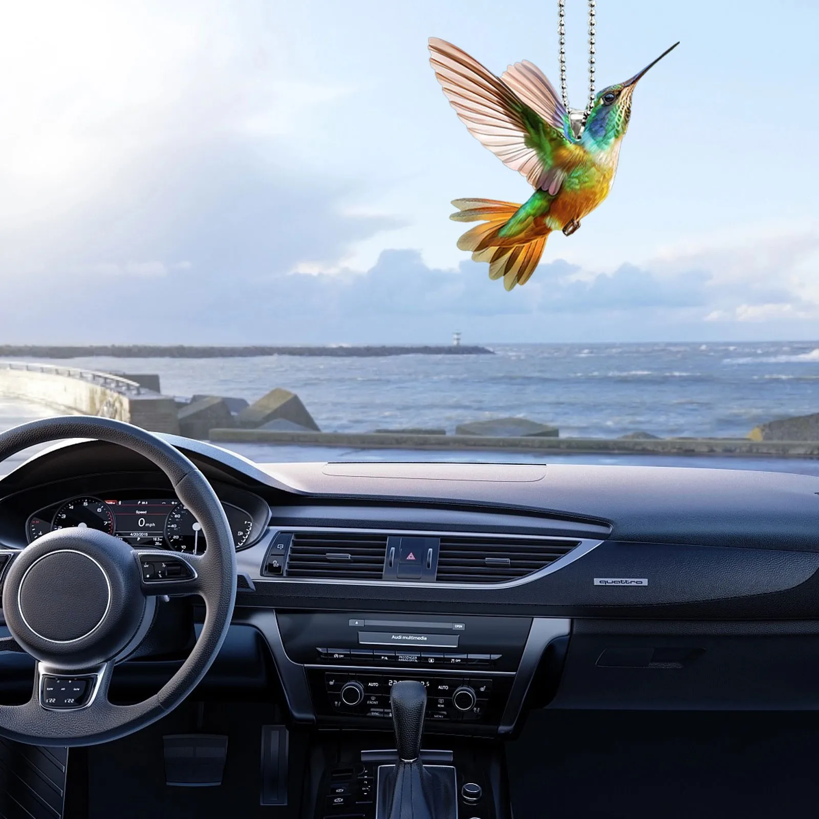 Hummingbird Acrylic 2D Pendant Home Decorative Window Car Interior Hanging Catch The Sun Window Decoration Bag Key Pendant 5