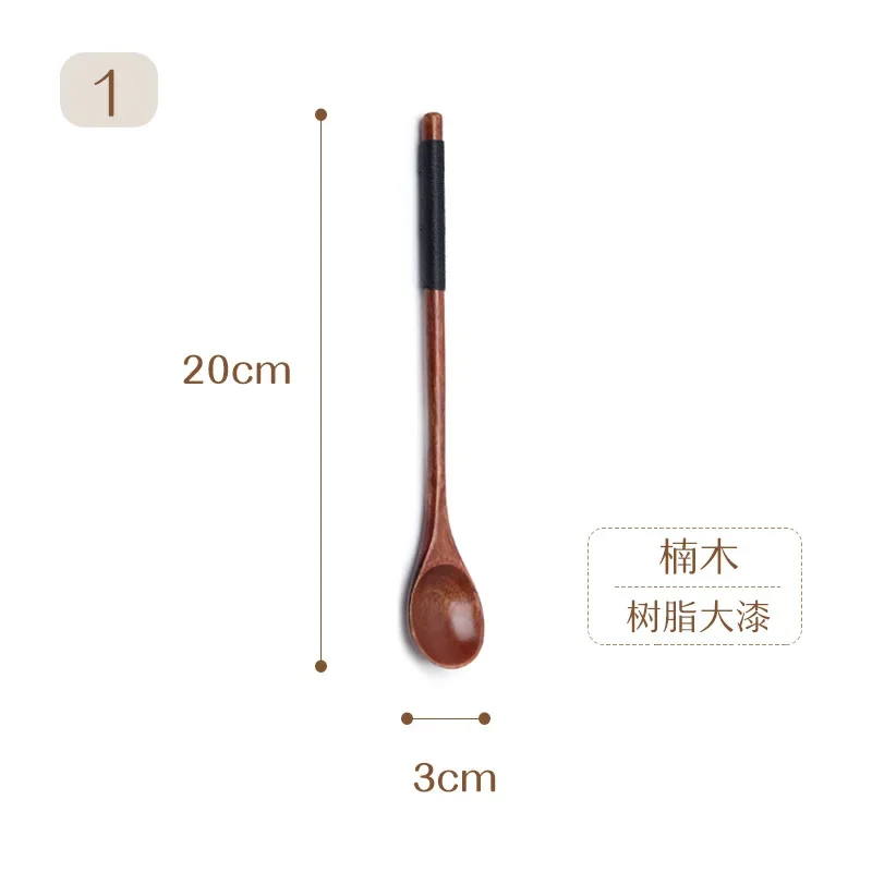 Handmake Spoon Long Handle Coffee-Spoon Tea Scoop Japanese Style Dessert-Spoon Wooden-Spoon Mixing Stirring Spoon for Tea Coffee wooden spoon