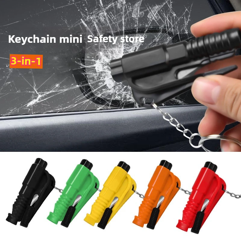 Car safety hammer 3-in-1 window breaker seat belt cutter emergency rescue tool for vehicle