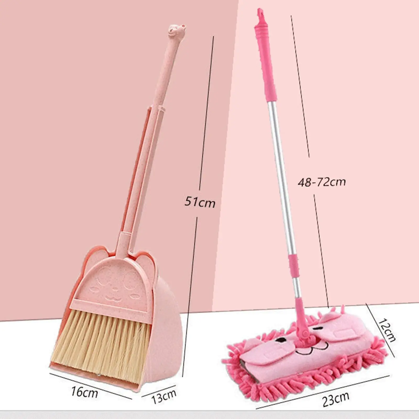 Mop Children Cleaning Broom Dustpan Set, Mini Dustpan and Broom for Children, Kids Broom and Dustpan Set, 6