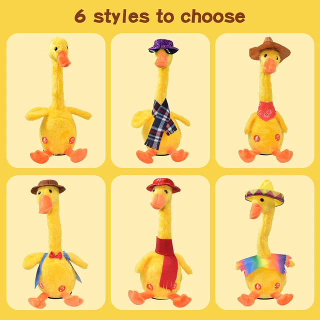 Dancing Duck Electronic Plush Toys Repeat Talking Toy Can Sing Record Voice Interactive Toy With USB Funny Gift For Kids 2