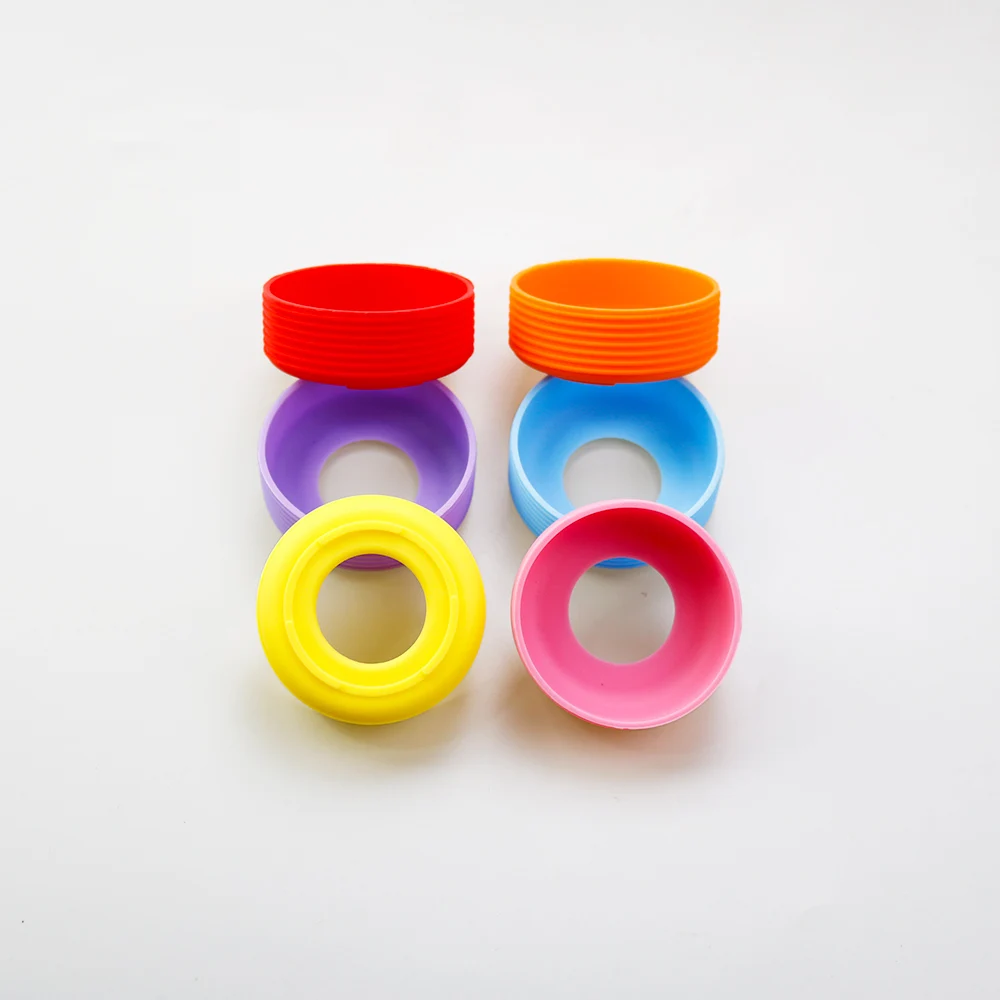 16 Colors 5.5CM Threaded Silicone Cup Bottom Cover 55MM Coaster Sleeve Sheath Cup Bottom Ring Wear-resistant Bottom Cover