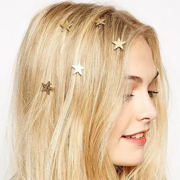 Fashion Women Gold Star Swirl Spiral Hairpin Barrettes Wedding Gift Women Headwear Accessories Hair Braiding Tools 3/6 Pcs