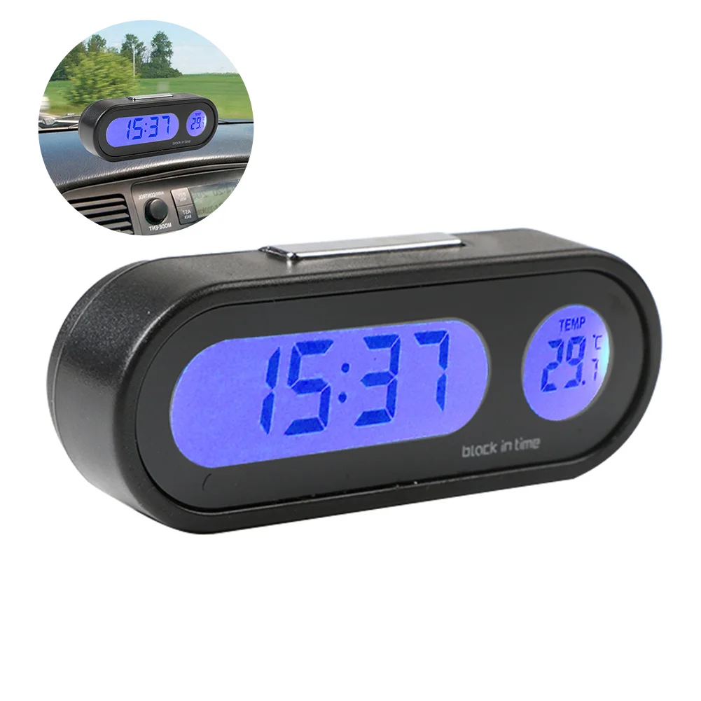 Mini Car Automobile Digital Clock Auto Watch Automotive Luminous