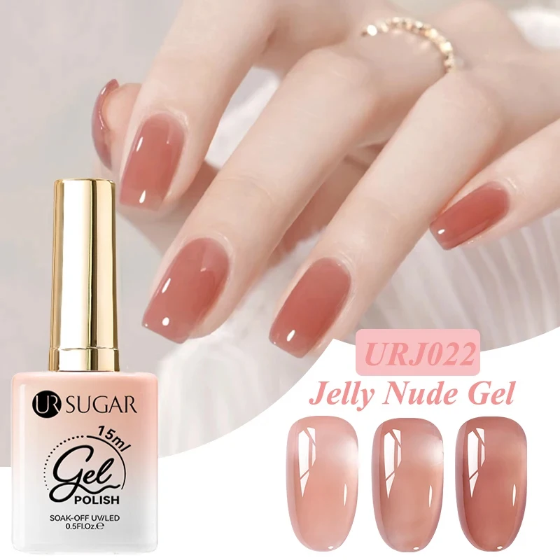 UR SUGAR Caramel Jelly Gel Nail Polish 15ml Transparent Clear Brown Crystal Nude Gel Polish Nail Art  Varnish for Fall Winter