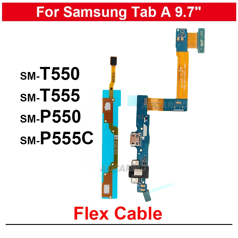 

For Samsung Galaxy Tab A 9.7" T550 T555 P550 Inductive Sensor Home Return Key Button Flex And Charging Port With Earphone Jack