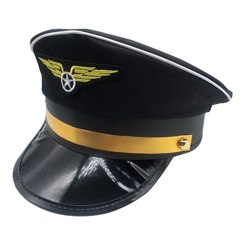 Hat Pilotcosplay Cap Captain Hats Party Costume Police Sailors Caps Captains Flight Boat Nautical Aircraft Attendant sailor hat costume hat