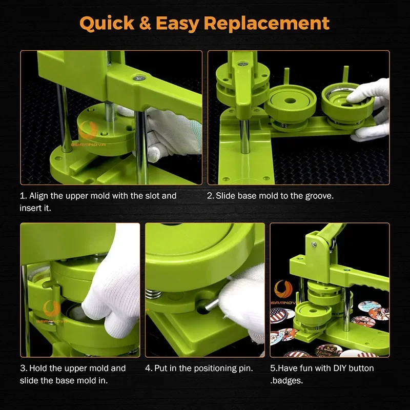 Button Badge Maker Mould 25/32/37/44/58/75mm Round Badge Punching Mould With 100pcs Button Parts 100pcs Blank Paper DIY Tools