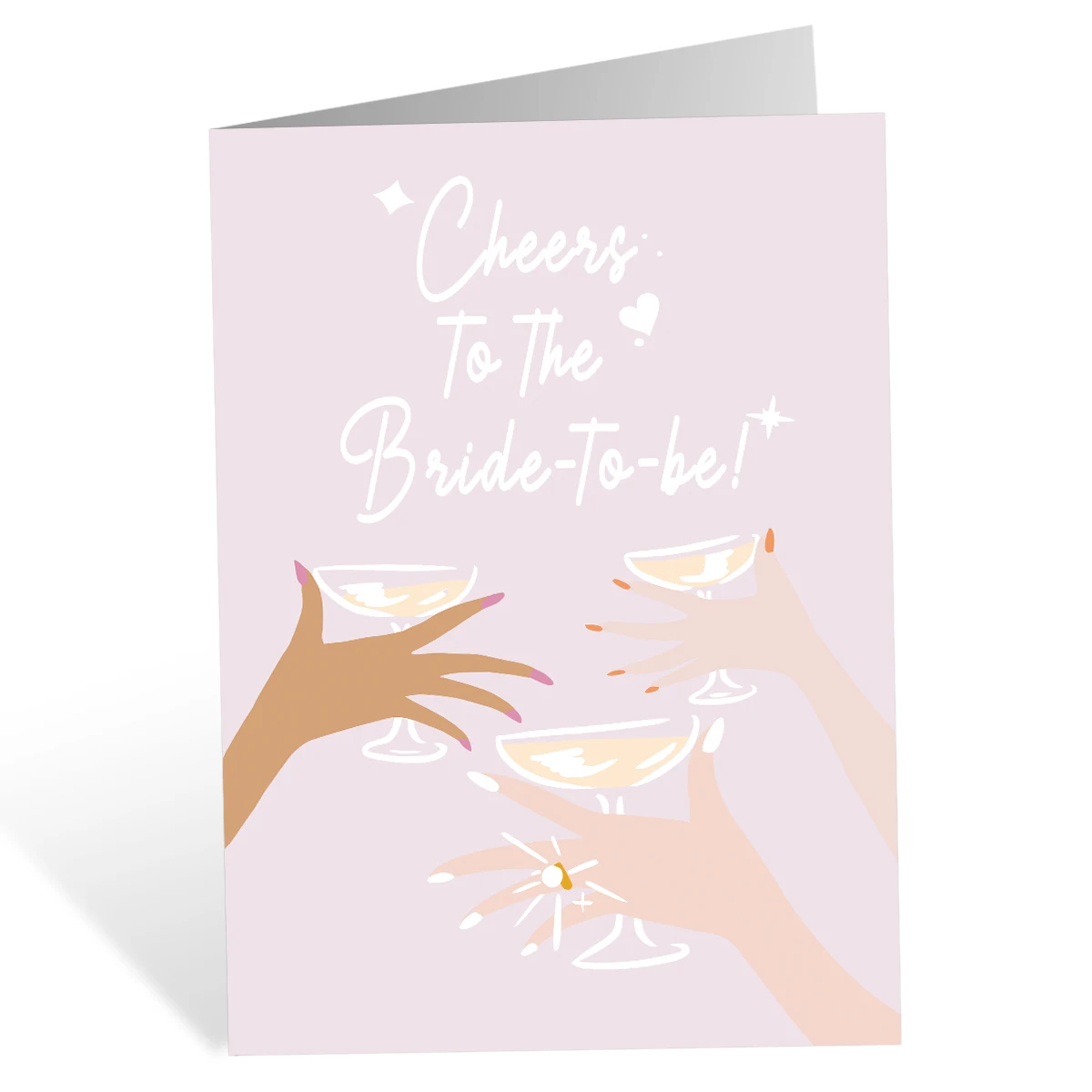1Set Sweet Bridal Shower Card, Funny Engagement Card for Her, Wedding Congratulations Card, Cheers To The Bride To Be