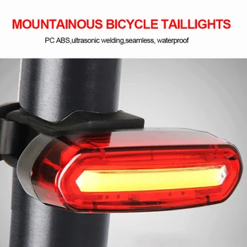 Fanale posteriore per bicicletta Ciclismo notturno Ricarica USB esterna Impermeabile Luce singola Mountain Bike Spia a LED Accessori per bici