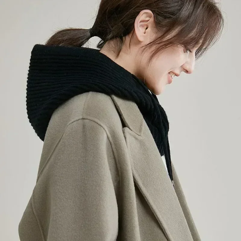 Detachable Cashmere Knit Hooded Beanie for All