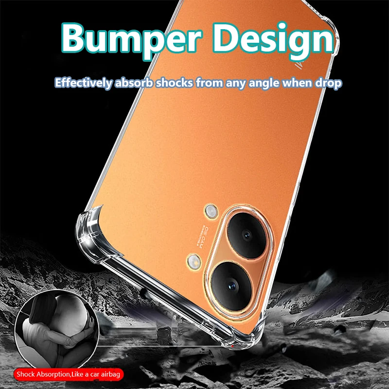 Slim Soft TPU Silicone Transparent Airbag Shockproof Back Cover Case