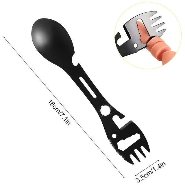 Outdoor Fork Spoon Versatile Outdoor Camping Tool Lightweight Fork Spoon Bottle Opener for Survival Tactical Utility for Easy 3