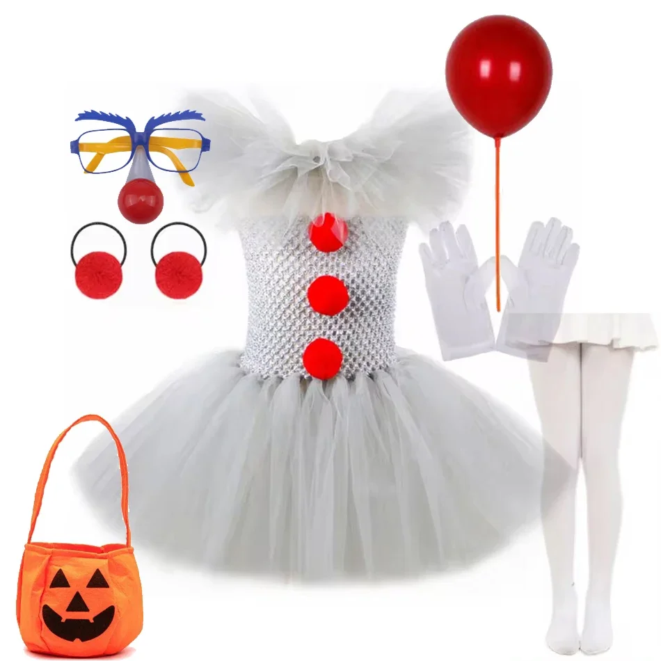 Costume D'Halloween Personnalité Clown Exécution Tulle Robe