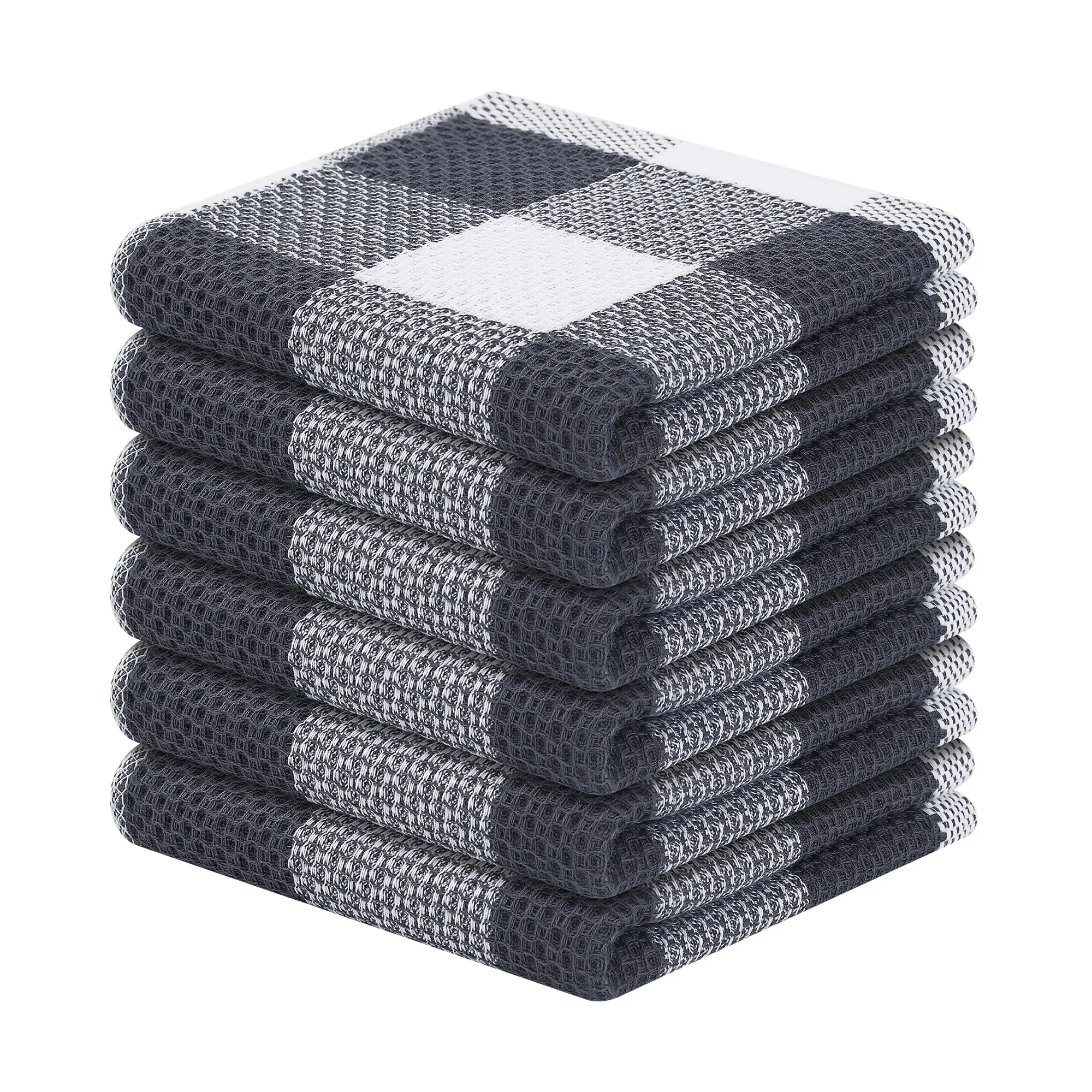 

Homaxy 100% Cotton Kitchen Towel Waffle Weave Check Towel Absorbent Dishcloth Super Soft Kitchen Cloths Household Scouring Pad