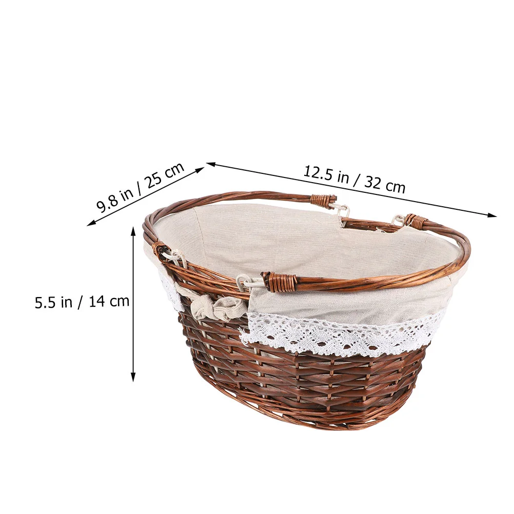 Handmade Grass Woven Egg Basket Picnic Vegetable Shop Wicker Baskets for Gifts Easter 5