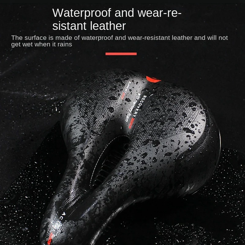 Breathable Bicycle Saddle Men Women MTB Road Bike Saddle Shock Absorbing Comfortable Big Butt Bike Seat Safety Warning