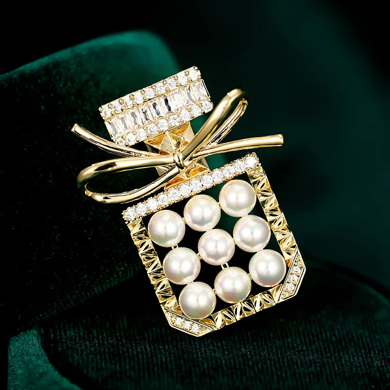 Broche Nico De Perlas Para Mujer, Pin De Solapa De Circonita Cbica Para
