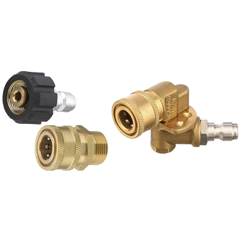

1 Set Pressure Washer Adapter Set & 1 Pcs Quick Connecting Pivoting Coupler For Pressure Washer Spray Nozzle