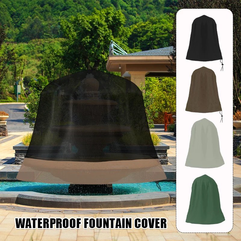 

210D Oxford Cloth Waterproof Garden Fountain Cover With Drawstring Winter Outdoor Patio Fountain Cover Dust Cover