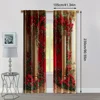 2pc,  Valentine's Day Window Curtains Luxury Vintage Rose Arch Durable Polyester,Without Electricity Birthday Party for 4